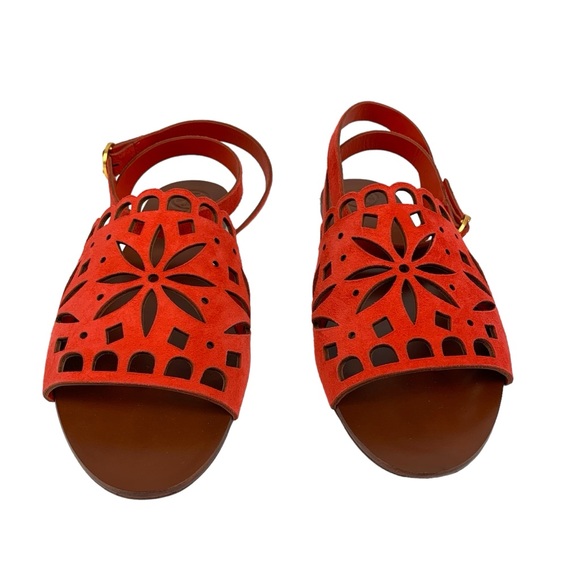 Tory Burch May Perforated Ankle Strap Sandal 6.5 NWB Including Dust Bag - Picture 3 of 13